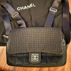 Chanel Black Nylon Back Pack
